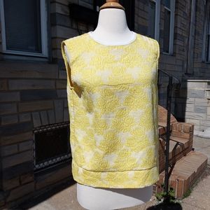 Zara Trafaluc Yellow Rose Sleeveless Blouse Size Small Women's